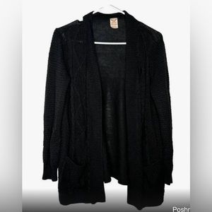 Faded Glory Black Cardigan with Pockets